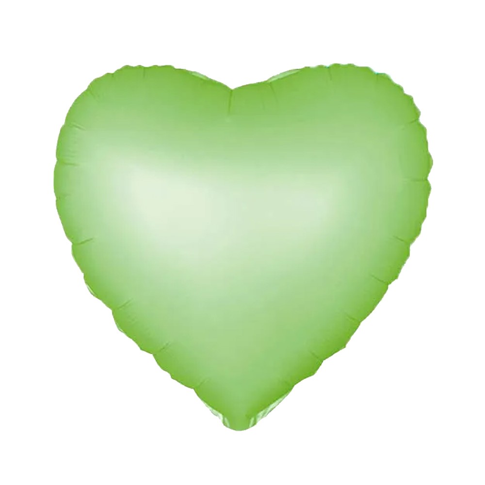 Balão Metalizado Coração Verde Neon - 18 Polegadas