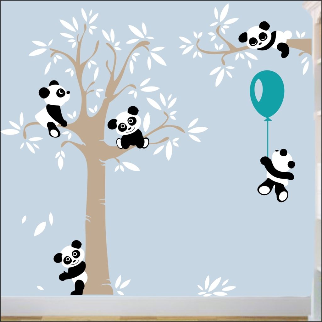 Adesivo Quarto Infantil Arvore Bebe Panda Zoo Md504