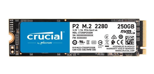 SSD M.2 Crucial P2 250GB  - Rei dos HDs