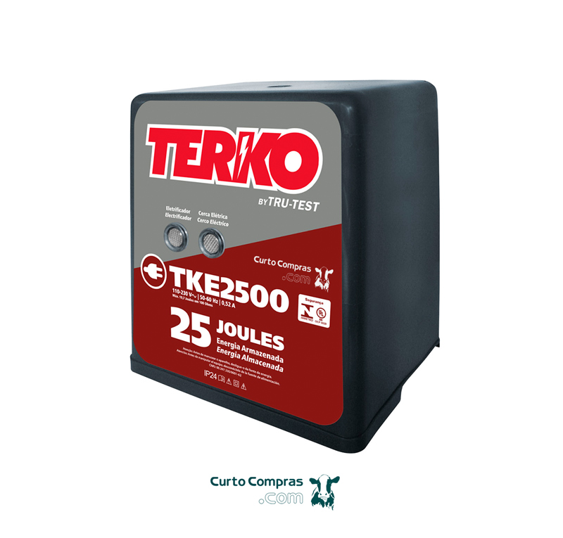 Eletrificador de Cerca Rural Terko TKE 2500 - 18,2 joules liberados  - Curto Compras Rural