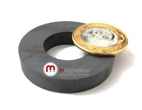 Imã de Ferrite Anel (cerâmica) Y25 45x22x8 mm - Polo Magnético 