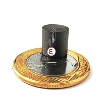 Imã de Ferrite Cilindro (cerâmica) Y30 10x10 mm  - Polo Magnético 