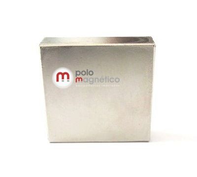 Imã de Neodímio Bloco N35 40x40x10 mm  - Polo Magnético 