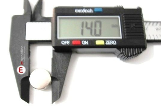 Imã de Neodímio Disco N35 14x3 mm  - Polo Magnético 