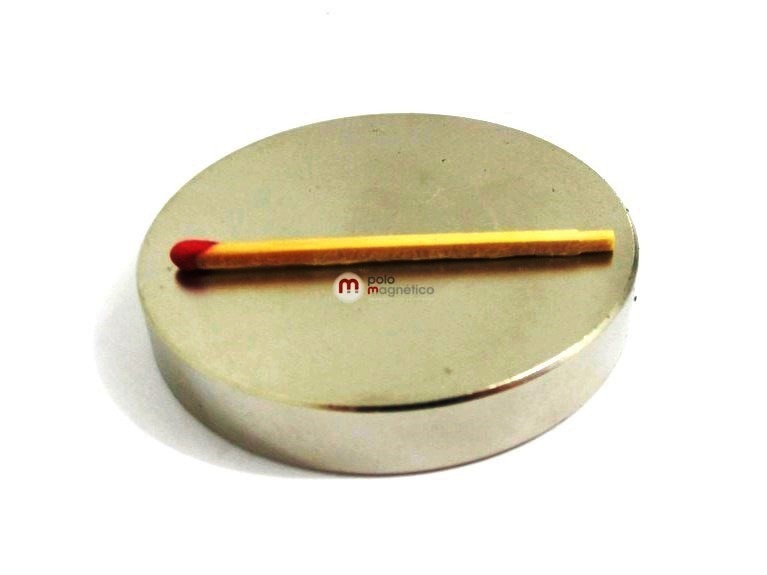 Imã de Neodímio Disco N35 55x10 mm  - Polo Magnético 