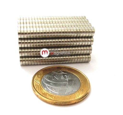 Imã de Neodímio Disco N35 5x1,5 mm  - Polo Magnético 