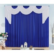 Cortina London Azul com Branco 4,00m Larg x 3,30 Altura - Tamanho Ideal para Igrejas