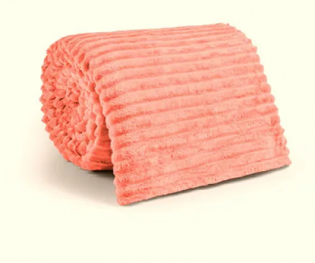 Manta Cobertor Soft Microfibra  Canelado Casal - Rosê