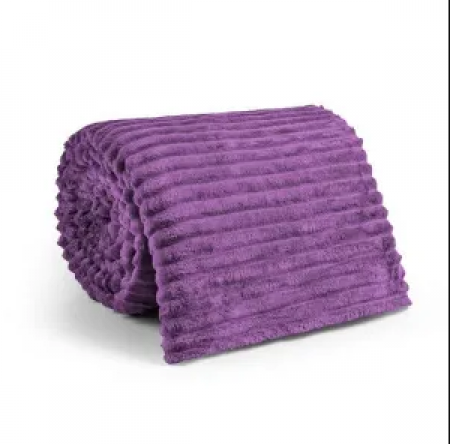 Manta Cobertor Soft Microfibra  Canelado Casal - Violeta