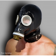 Máscara de Gás de Borracha Estilo Soviético Militar Preta Decorada Artesanal - Ref. GP5/0113