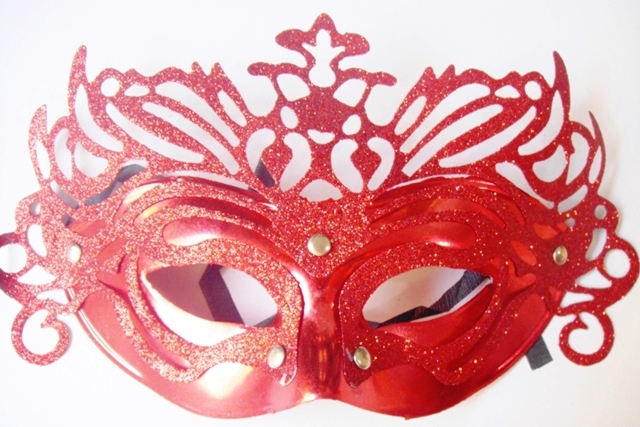 Máscara P/Festas - Veneziana - Vermelha - referência 14528/0207A
