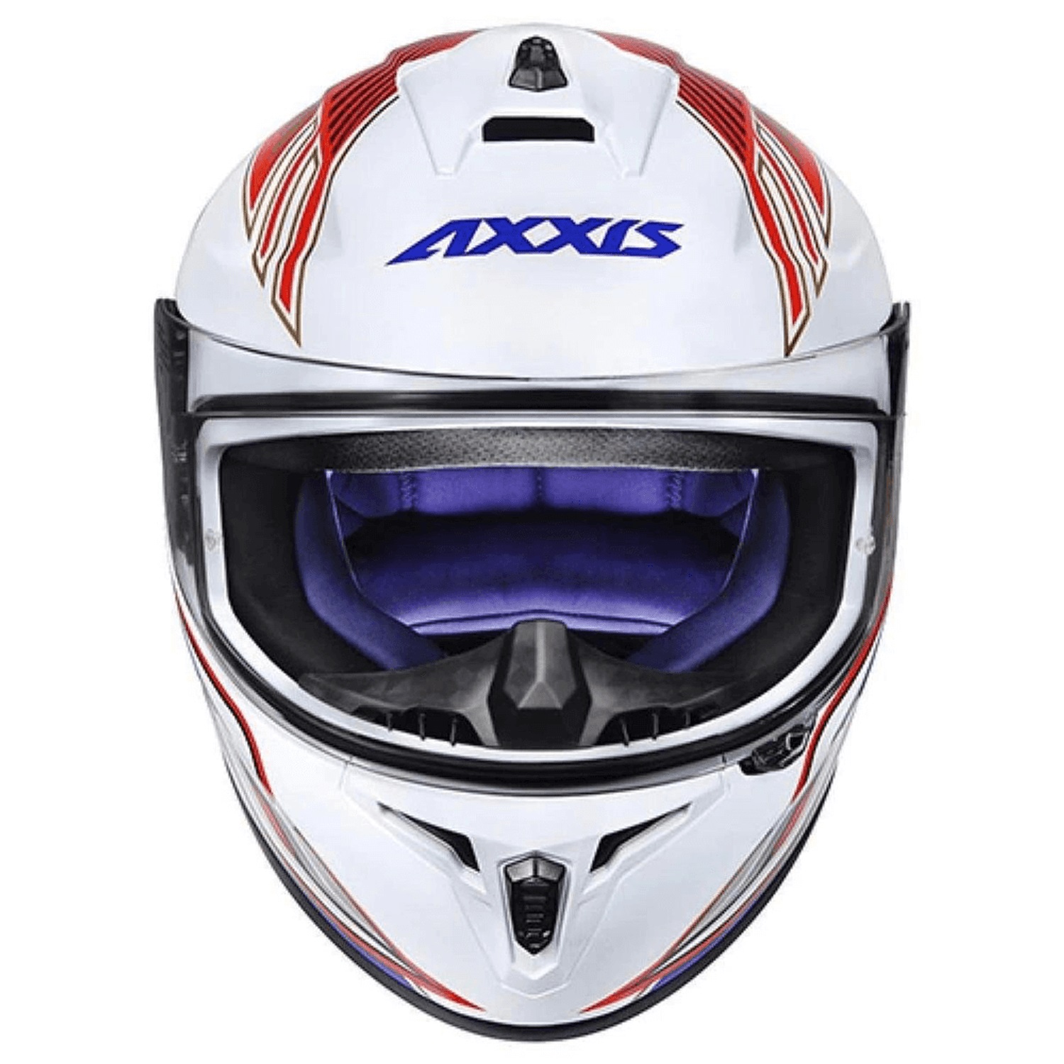 Capacete Axxis Draken Racer Branco Vermelho  - Planet Bike Shop Moto Acessórios