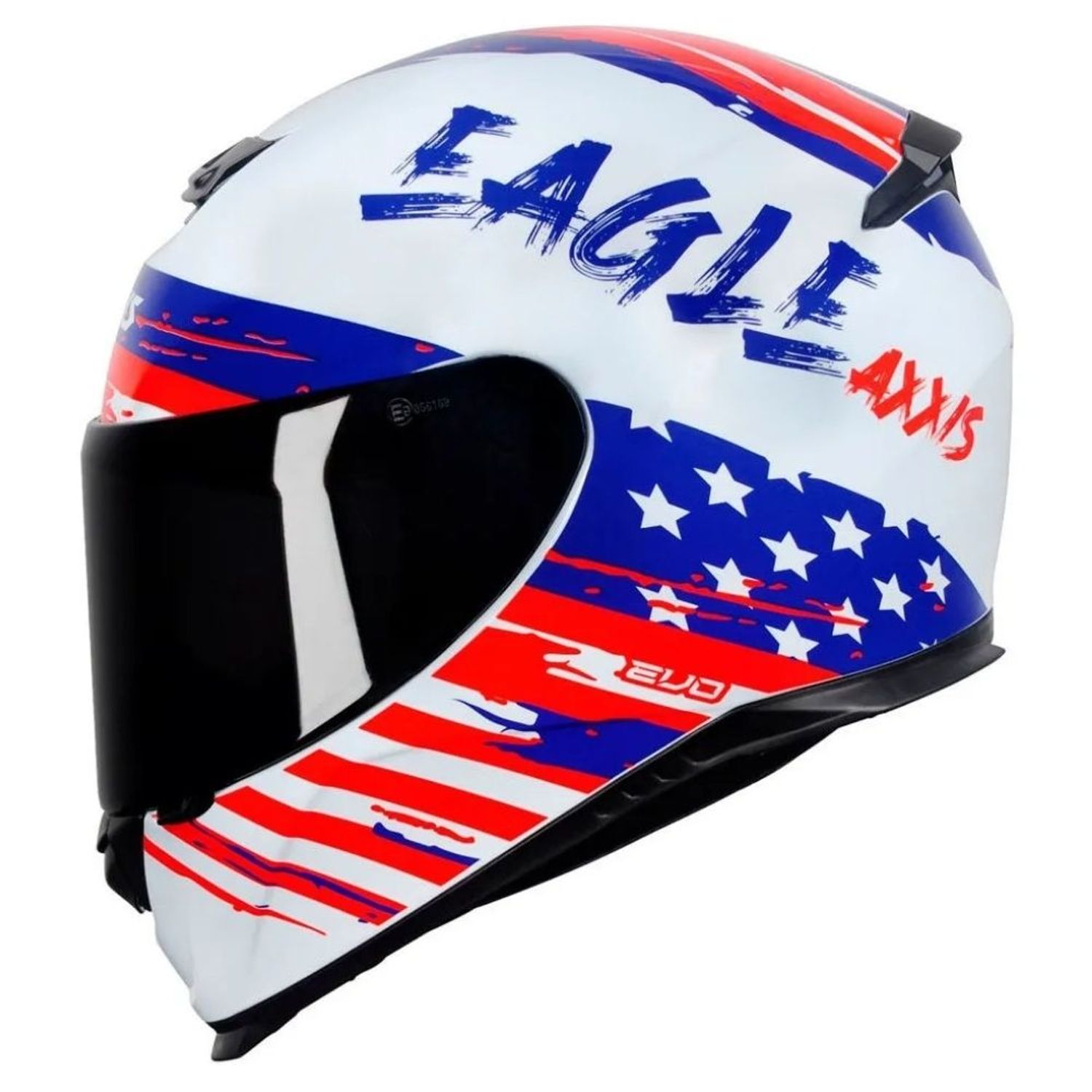 Capacete Axxis Eagle Independence Gloss Branco  - Planet Bike Shop Moto Acessórios