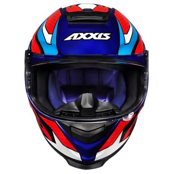 Capacete Axxis Eagle Power Gloss Azul/Vermelho  - Planet Bike Shop Moto Acessórios