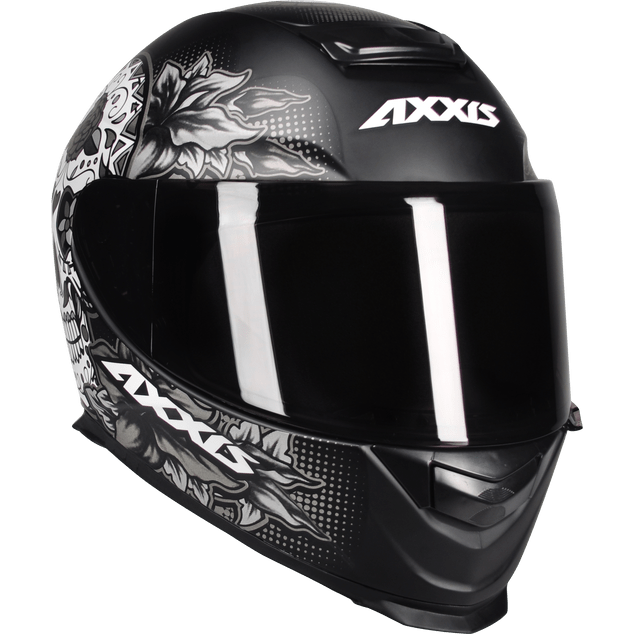 CAPACETE AXXIS EAGLE SKULL PRETO/CINZA FOSCO - Planet Bike Shop Moto Acessórios