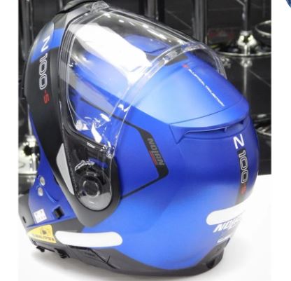Capacete Nolan N100-5 Consistency Azul Fosco (24) Escamoteável C/ Viseira Solar - Ganhe Touca Balaclava  - Planet Bike Shop Moto Acessórios