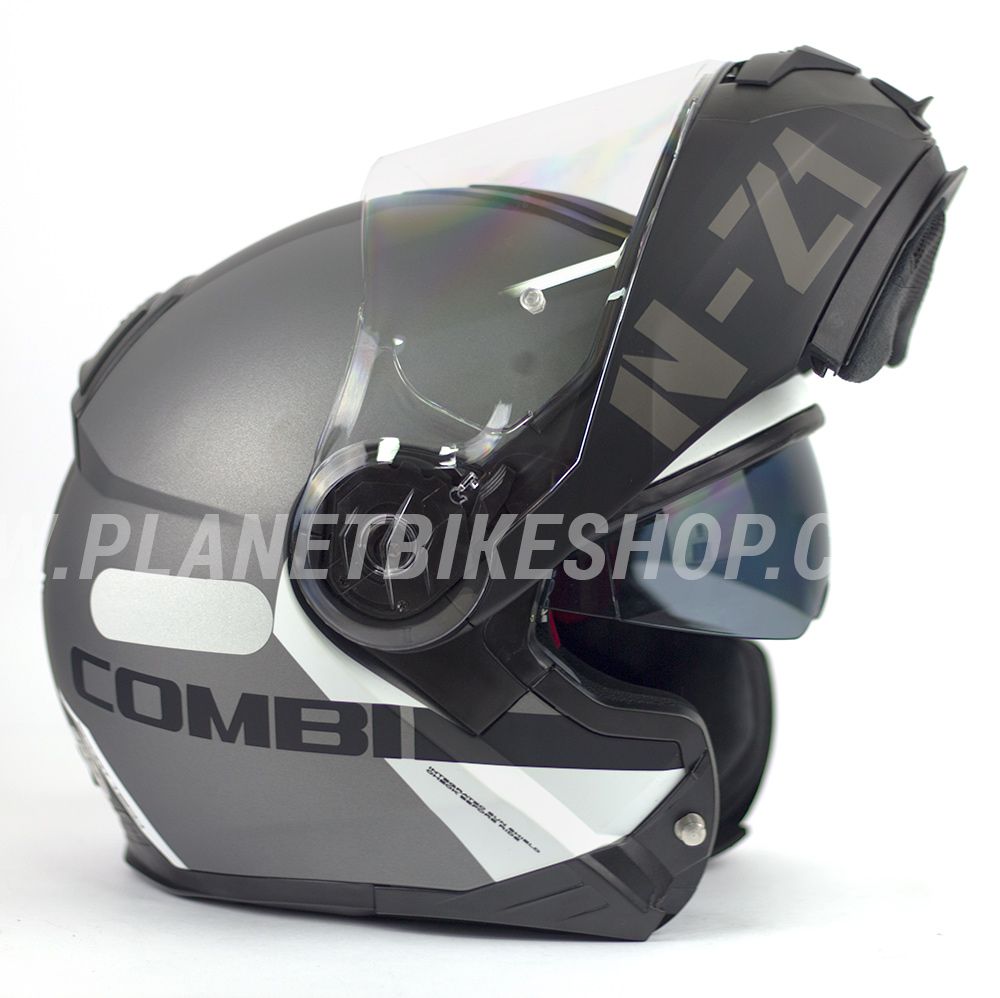 Capacete NZI Combi 2 Flydeck - Antracite - Escamoteável - Planet Bike Shop Moto Acessórios