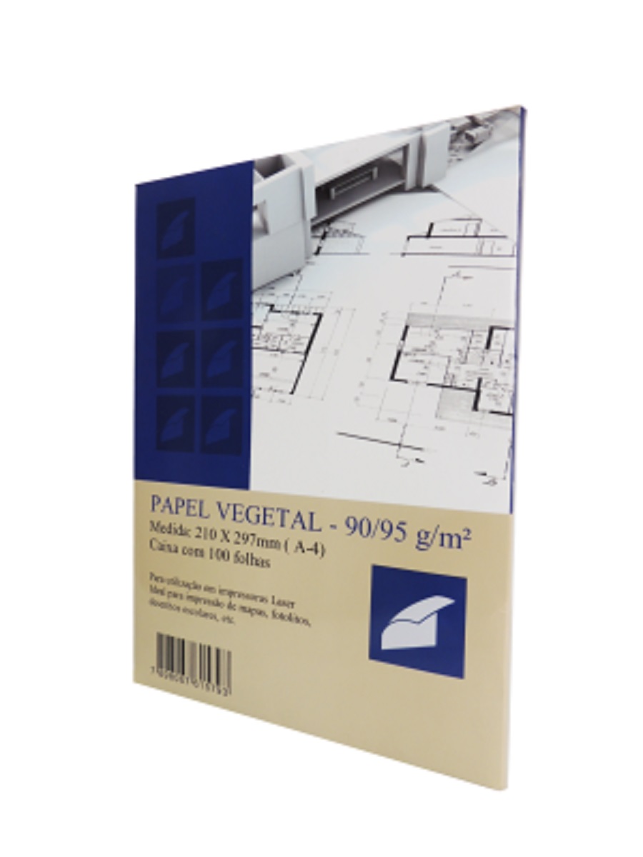 Kit 500 Folhas de Papel Vegetal 90/95 g/m² A4 210x297mm Mares - Click Suprimentos