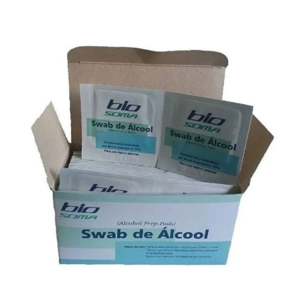 Swab de Álcool 70% c/ 100 Unidades - BIOSOMA