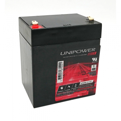 Bateria 12V 5Ah Selada para Brinquedos Balanças Nobreaks Iluminação de Emergência VRLA Unicoba Unipower UP1250