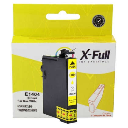 Cartucho de Tinta X-Full Compatível com Epson E1404 para Impressora TX560 WD TX620 FWD TX641 FWD TX640 Amarelo 14,5ml