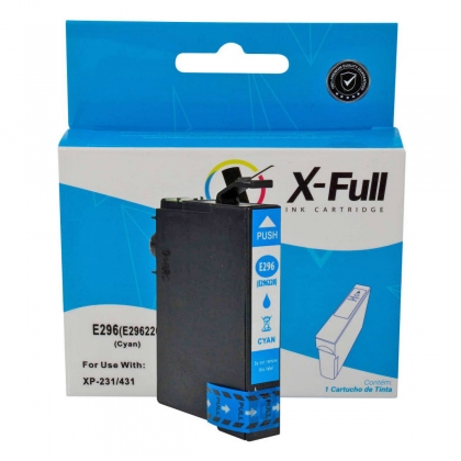 Cartucho de Tinta X-Full Compatível com Epson E296 para XP-231 XP-431 XP-241 XP-441 XP231 XP431 Ciano 9,5ml
