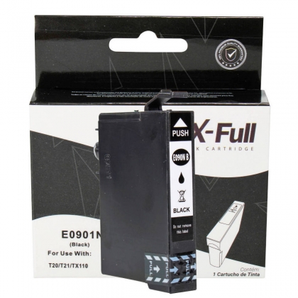 Cartucho de Tinta X-Full Compatível com Epson E901N para Impressora CX5600 C92 T20 T21 TX100 TX110 Preto 14ml