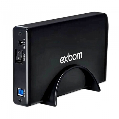 Case para HD 3.5" SATA III USB 3.0 até 10TB em Alumínio com Fonte Externa Exbom CGHD-G34