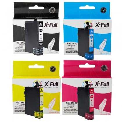 Kit 4 Cores Cartucho de Tinta X-Full Compatível com Epson 731 732 733 734 p/ C79 TX210 TX410 TX300F T10 T20 TX209 CX7300