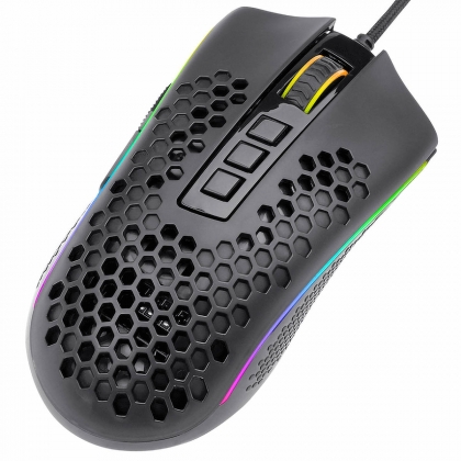 Mouse Redragon Storm Elite Preto M988-RGB Gamer Design Honeycomb Colméia Ultraleve 16000 DPI 8 Botões Programáveis