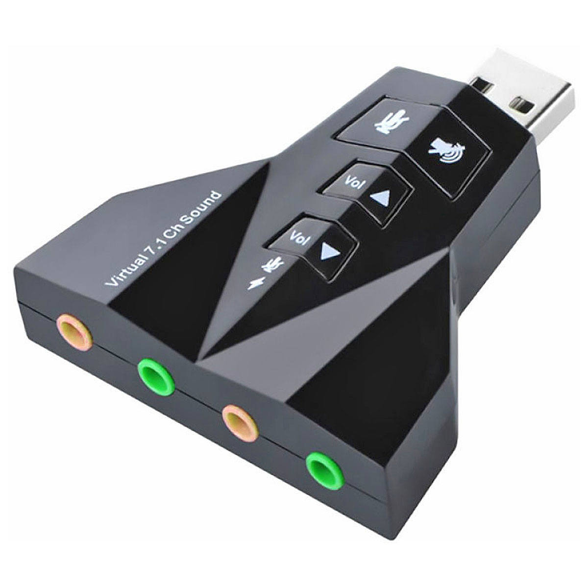 Adaptador de Som USB Externo 7.1 Canais 4 Portas Exbom USOM-20 / Placa de Som USB