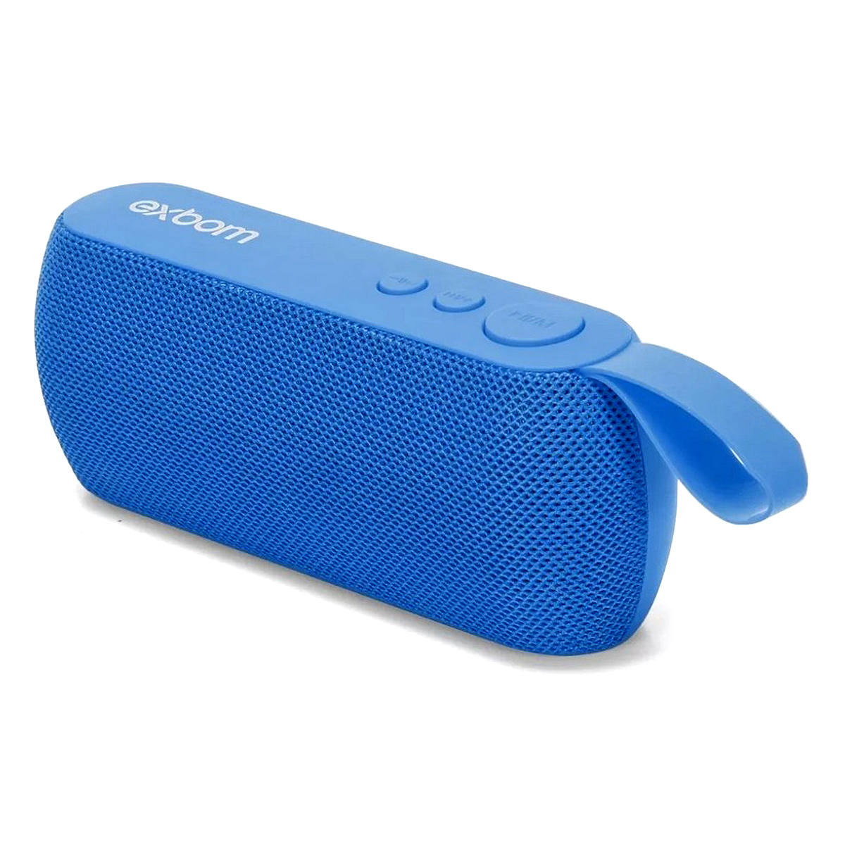 Caixa Bluetooth Portátil 3W com Rádio FM USB Micro SD Auxiliar Microfone Embutido Exbom CS-M29BT Azul
