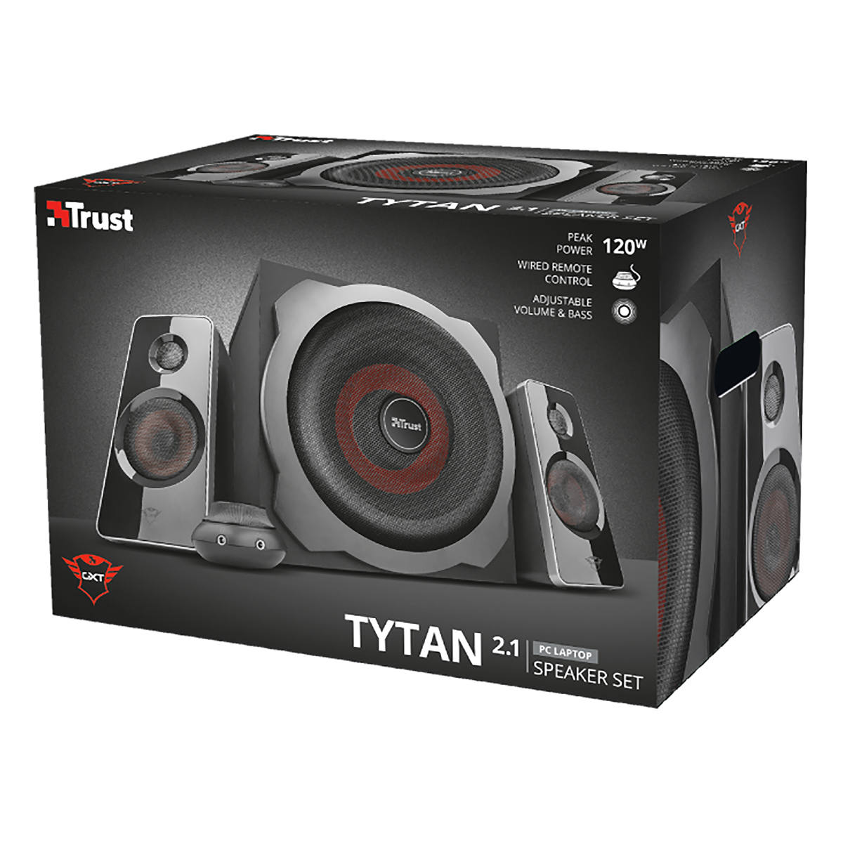Caixa de Som 2.1 60W RMS Subwoofer Ultimate Bass Speaker Set Trust GXT 38 Tytan