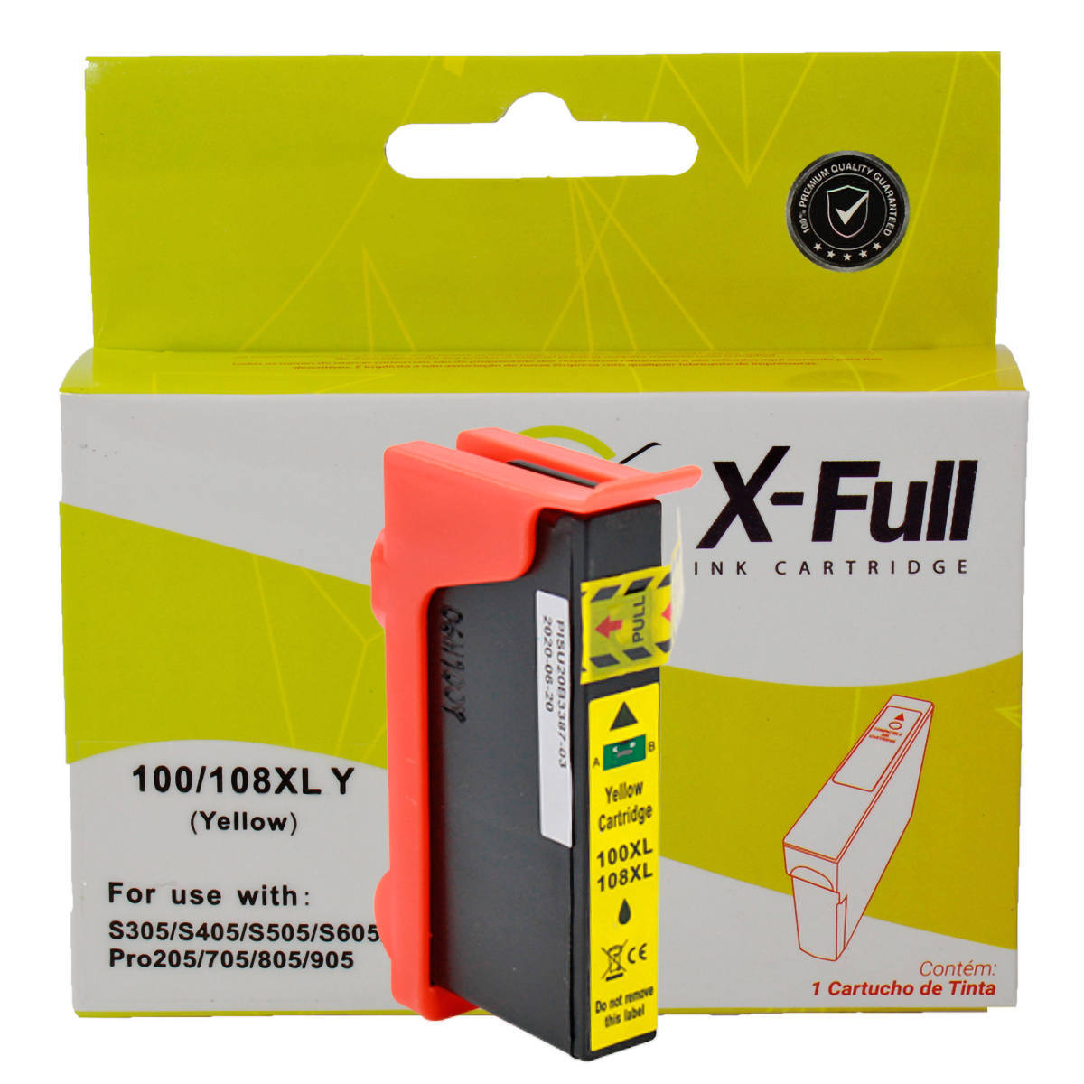 Cartucho de Tinta X-Full Compatível com Lexmark 100xl 105xl 108xl para S308 S405 S505 Pro 209 705 901 905 Amarelo 11,5ml