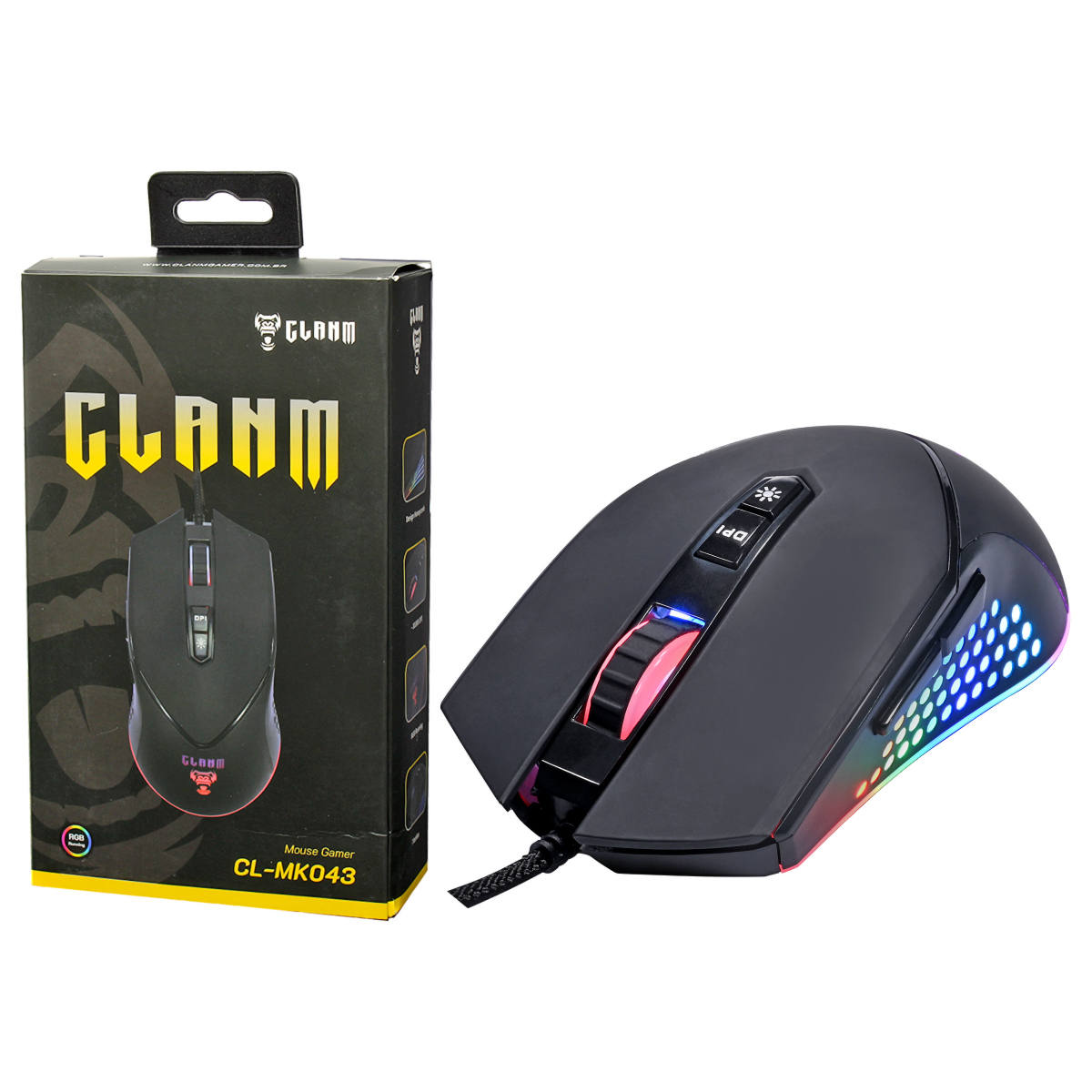 Combo Gamer Teclado Mecânico + Mouse 7 Botões Honeycomb + Headset Stereo + Mouse Pad 90x30cm Clanm CL-Mundoware01