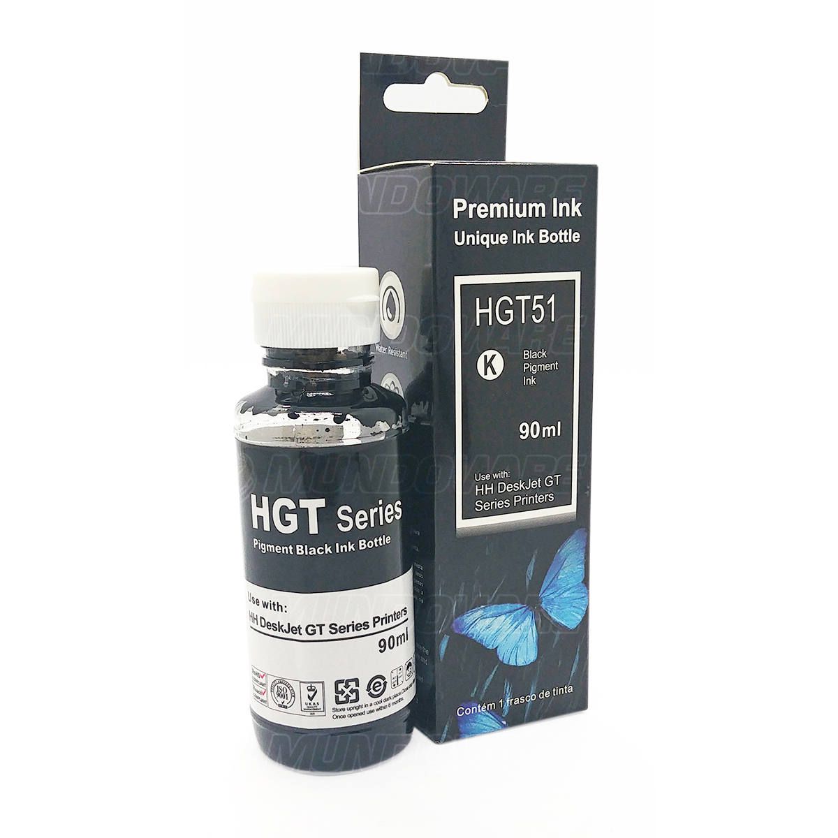Compatível: Tinta Pigmentada Laserteck para HP GT-5822 GT-5810 GT-5820 Tank 316 GT5820 GT5822 GT5810 / Preto / 90ml