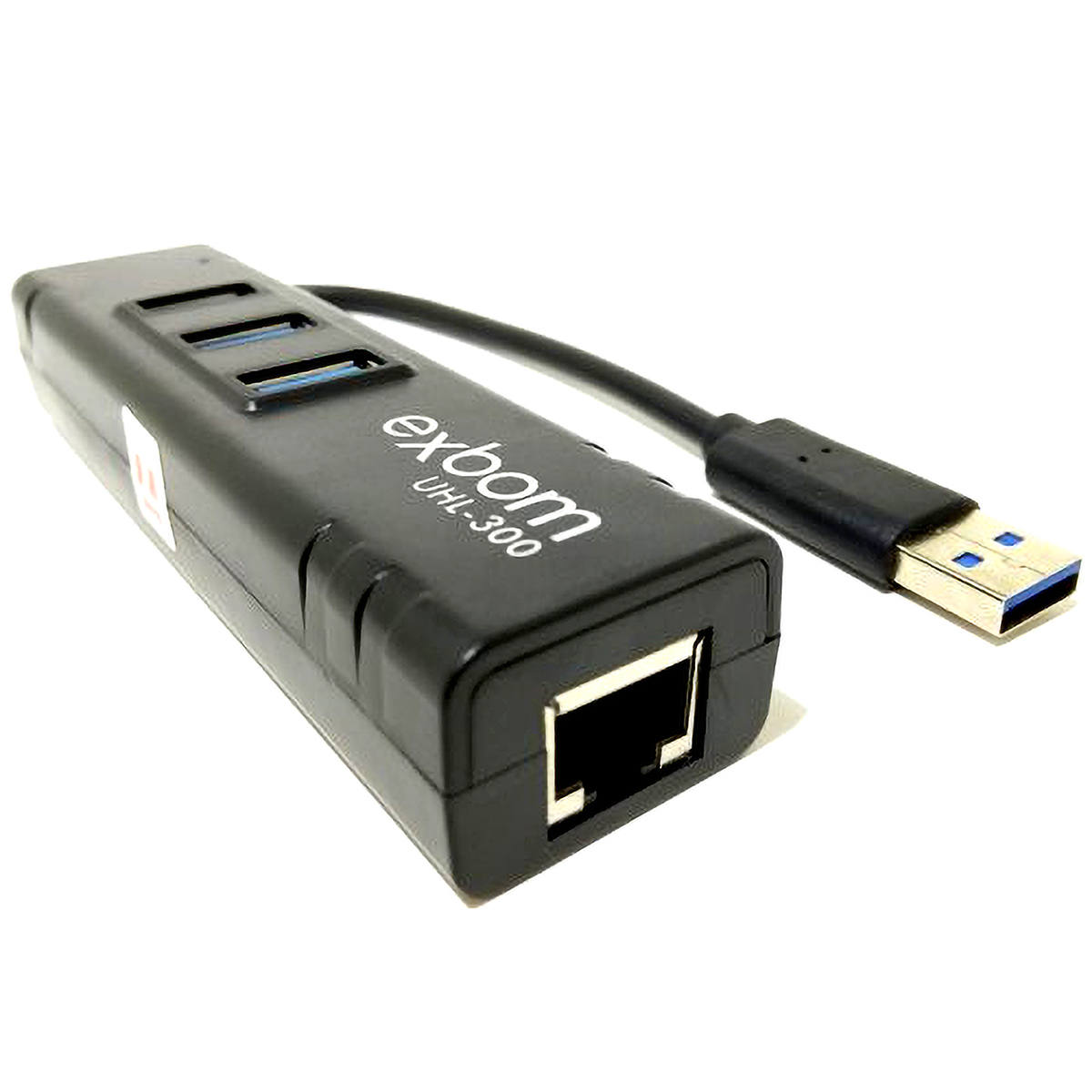 Hub USB 3.0 com 3 Portas + Adaptador USB para Rede Cabeada Ethernet Gigabit Exbom UHL-300