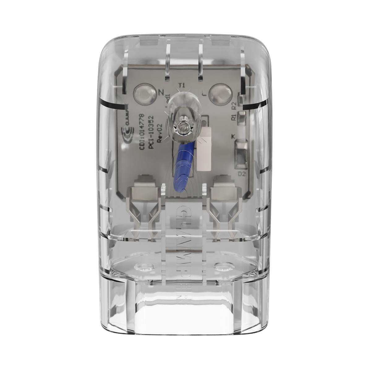 iClamper Pocket Fit 2 Pinos 10A DPS Proteção contra Raios e Surtos Elétricos Mesmo Sem Aterramento Clamper Transparente