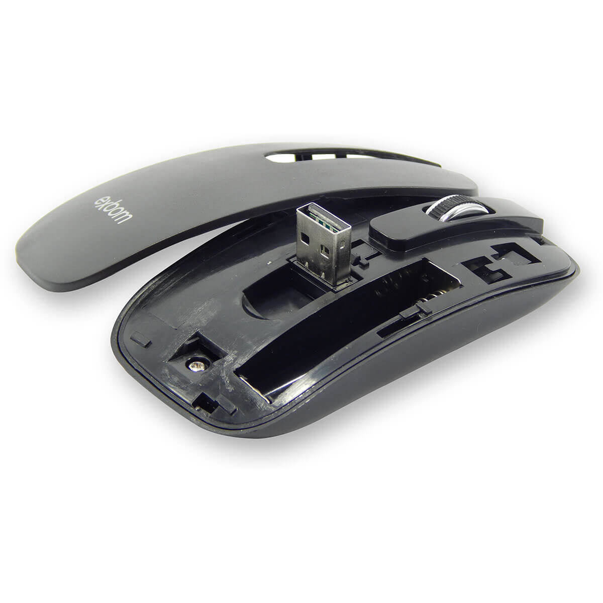 Kit Teclado + Mouse Wireless Sem Fio 2.4Ghz 1600 Dpi Exbom BK-S1000 Preto