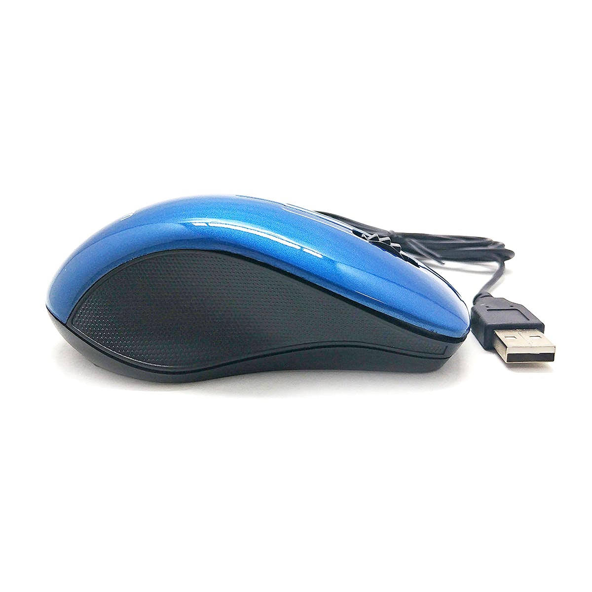 Mouse com cabo USB 1000DPIs Exbom MS-47 Azul com Acabamento Brilhante