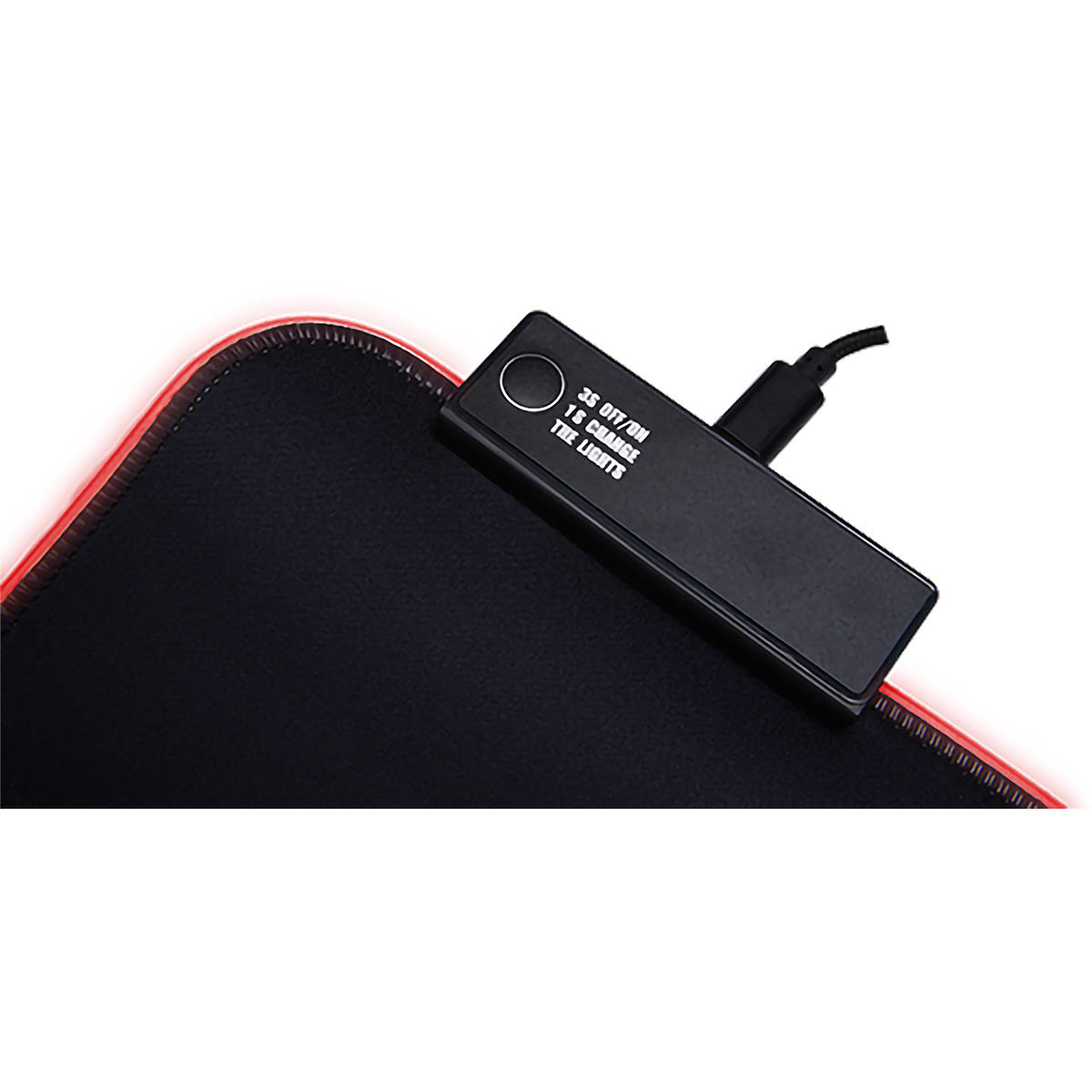 Mouse Pad Preto com LED 7 Cores Controle via Botão 360x265x3mm Superfície Speed Evolut Gamer EG-410 RGB