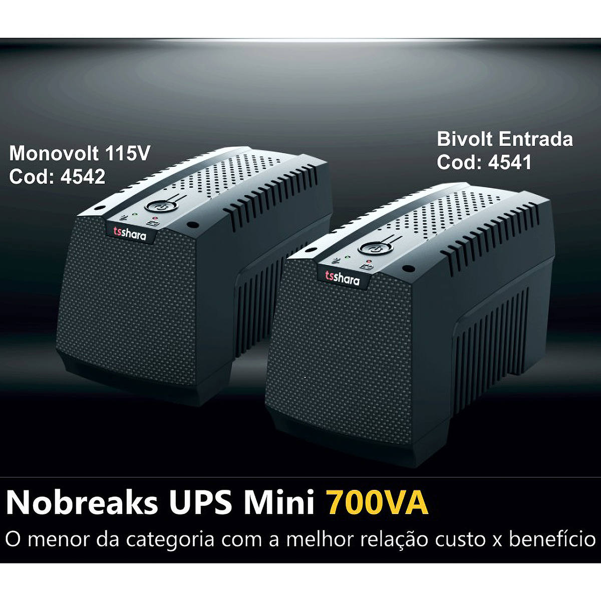 Nobreak Mini 700VA 455W PWM 12V Monovolt Entrada/Saída 115V TS Shara UPS XPro 4542