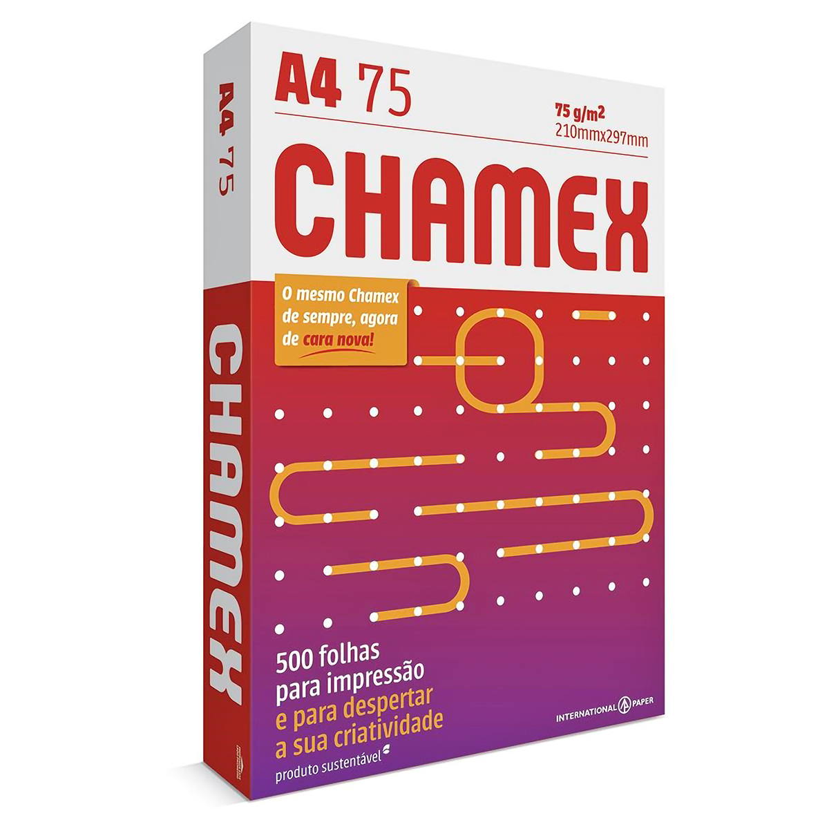 Papel A4 Sulfite Chamex Office 210mm x 297mm 75g / Resma com 500 folhas