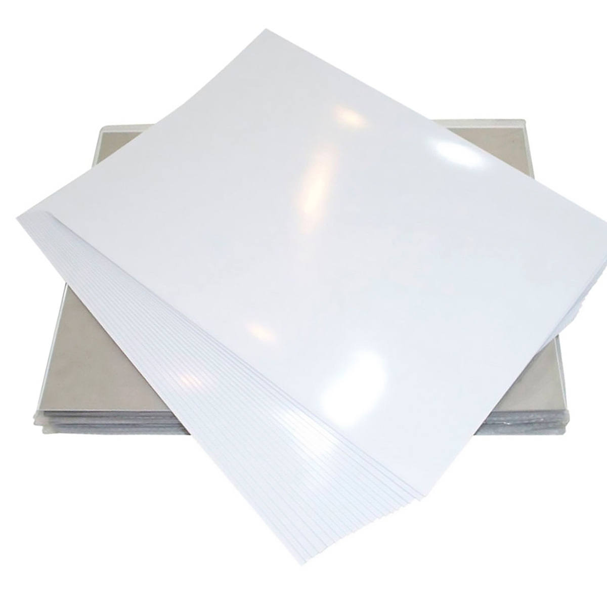 Papel Adesivo Fotográfico 80g A4 Glossy Branco Brilhante Resistente à Água / 100 folhas