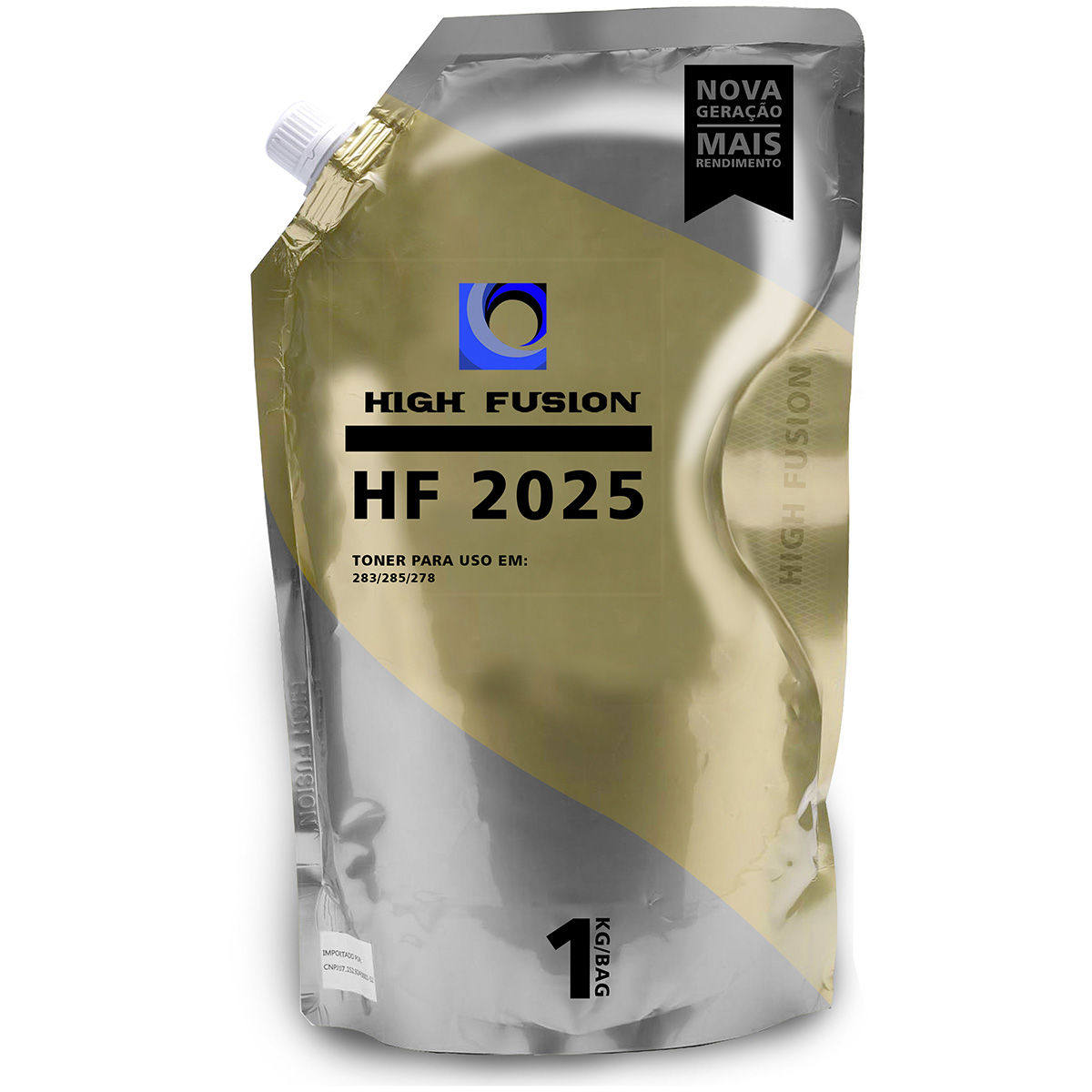 Pó de Toner High Fusion HF2025 HF1925 compatível para HP 435A 436A 278A 285A 283A Carcaça Original / Preto / Bag 1 kg