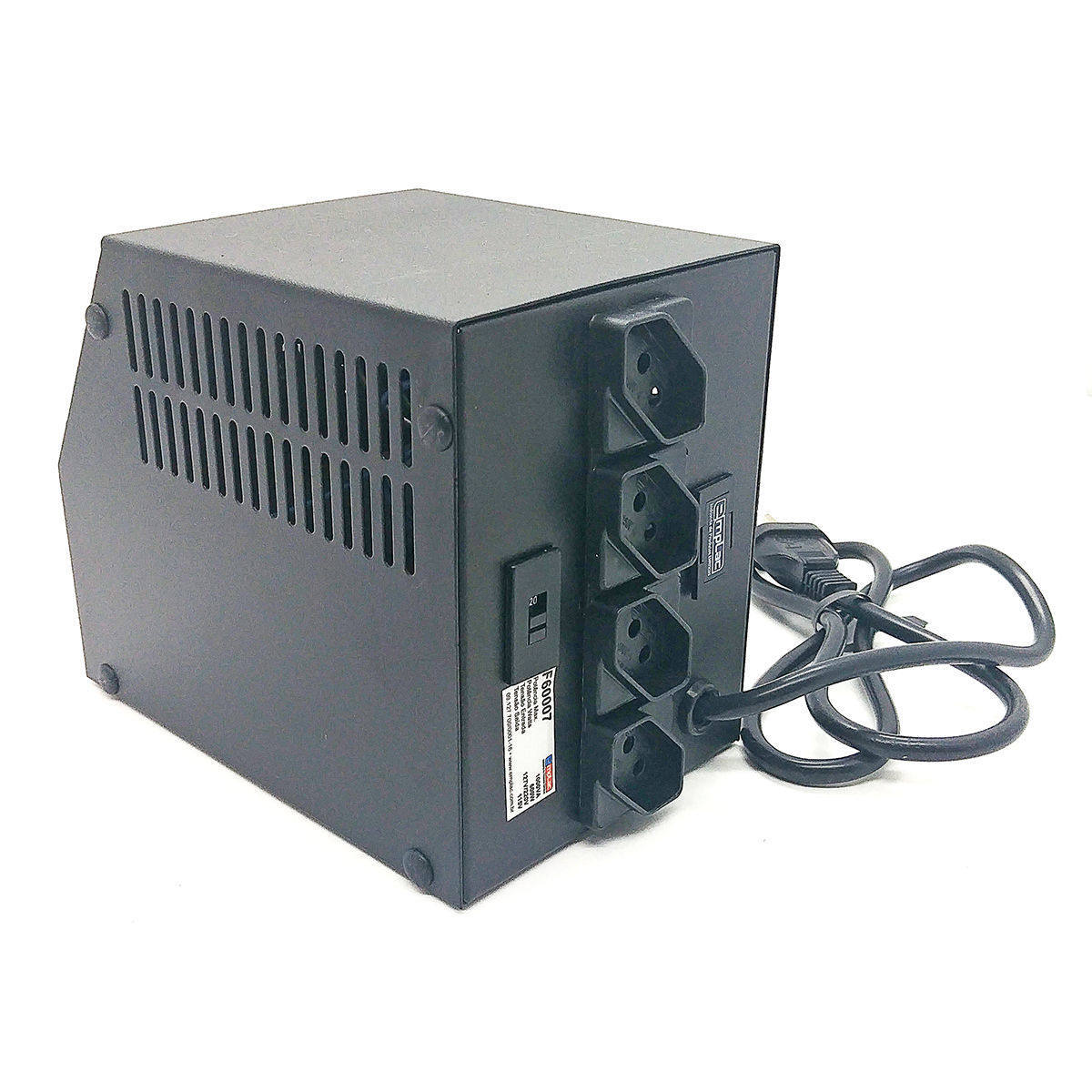 Protetor Eletrônico 1KVA 600W Bivolt E127V/220V S115V 10A Gabinete Metálico Ideal para Impressora Laser Emplac F60007