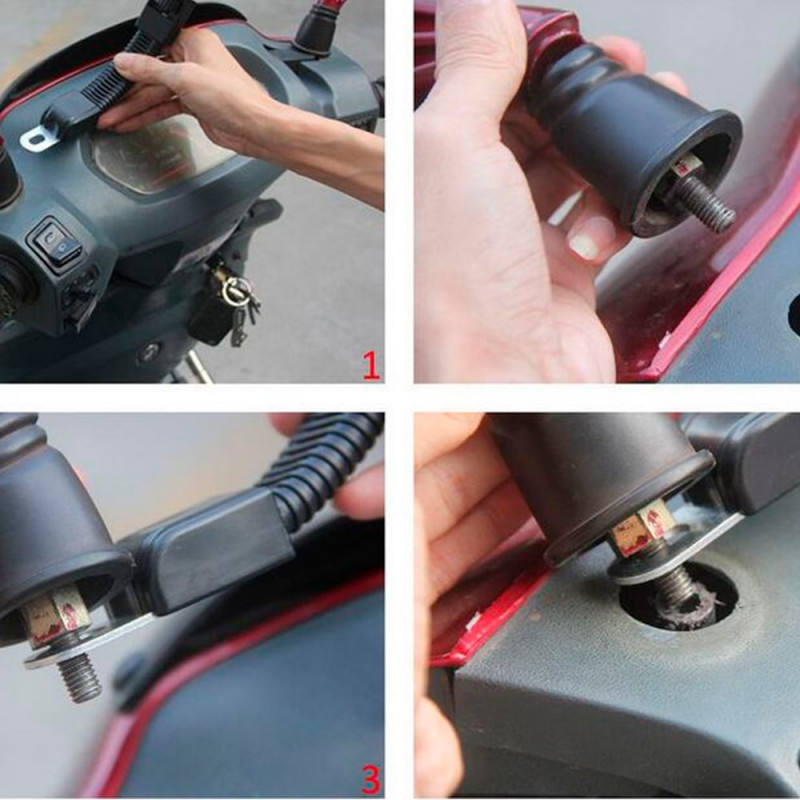 Suporte de Celular para Retrovisor de Moto com Case Impermeável Carregador USB 2A Rotação 360º até 6.3" Exbom SP-CA35L