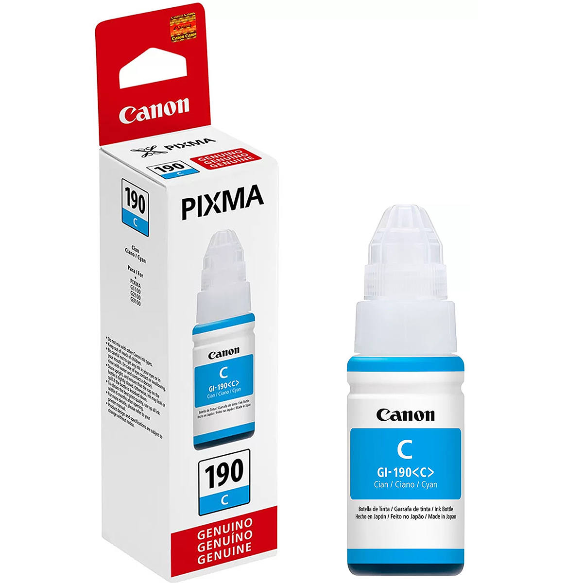 Tinta Canon GI-190C GI-190 GI190 Ciano Original para Pixma Maxx G1100 G2100 G3100 G3102 G4100 G3111 Refil de 70ml