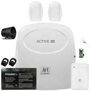 Kit Alarme Active 20 Com Ethernet e Sensores Idx 1001 Jfl