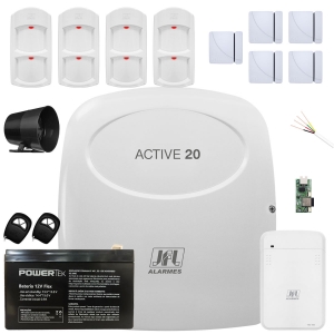 Kit Alarme Active 20 Com Ethernet e Sensores Semi Externos Ird 640